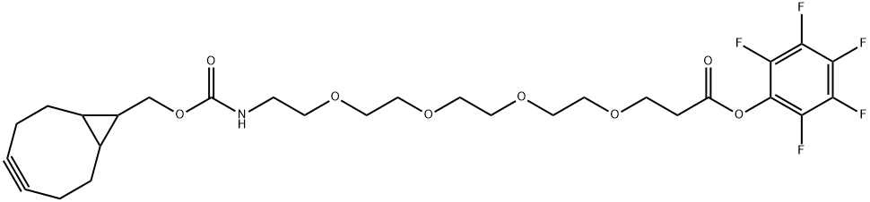 5,8,11,14-Tetraoxa-2-azaheptadecanedioic acid, 1-(bicyclo[6.1.0]non-4-yn-9-ylmethyl) 17-(2,3,4,5,6-pentafluorophenyl) ester Structure