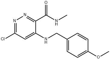3-Pyridazinecarboxamide, 6-chloro-4-[[(4-methoxyphenyl)methyl]amino]-N-methyl- Struktur