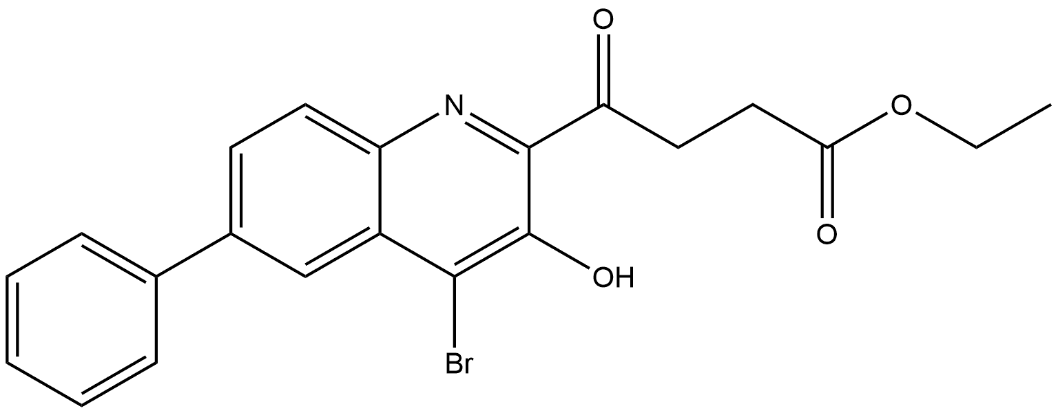 4-(4-bromo-3-hydroxy-6-phenylquinolin-2-yl)-4-oxobutyric acid ethyl ester Structure