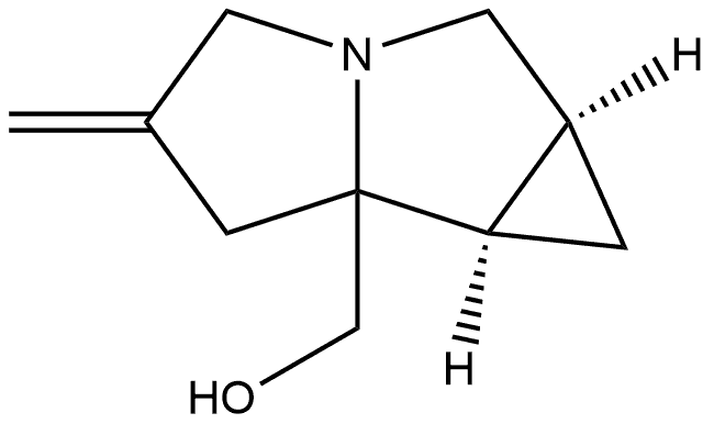 Cyclopropa[a]pyrrolizine-6a(4H)-methanol, hexahydro-5-methylene-, (1aS,6bR)- Struktur