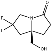 (R)-6,6-Difluoro-7a-(hydroxymethyl)hexahydro-3H-pyrrolizin-3-one Struktur