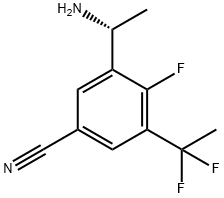 (R)-3-(1-Aminoethyl)-5-(1,1-difluoroethyl)-4-fluorobenzonitrile Struktur