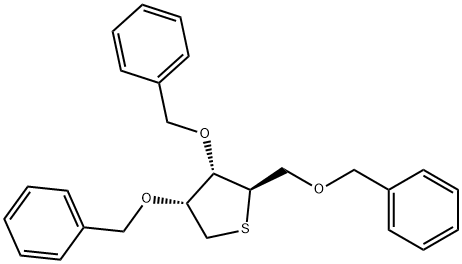 D-Ribitol, 1,4-dideoxy-1,4-epithio-2,3,5-tris-O-(phenylmethyl)- Structure