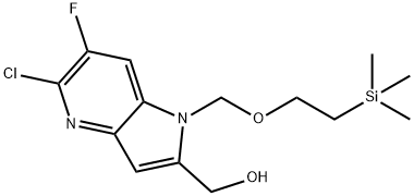 (5-氯-6-氟-1-((2-(三甲基甲硅烷基)乙氧基)甲基)-1H-吡咯并[3,2-B]吡啶-2-基)甲醇,2918815-56-0,结构式