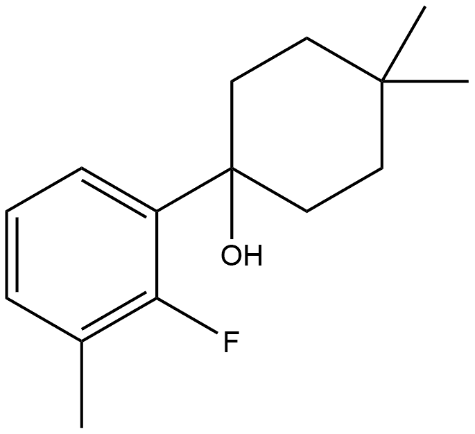 1-(2-fluoro-3-methylphenyl)-4,4-dimethylcyclohexanol Struktur