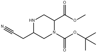 1-(tert-Butyl) 2-methyl 5-(cyanomethyl)piperazine-1,2-dicarboxylate Struktur