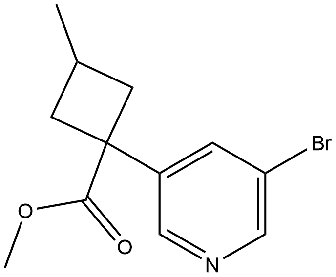methyl 1-(5-bromopyridin-3-yl)-3-methylcyclobutane-1-carboxylate 结构式