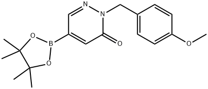 2-(4-甲氧基苄基)-5-(4,4,5,5-四甲基-1,3,2-二氧杂硼烷-2-基)哒嗪-3(2H)-酮 结构式