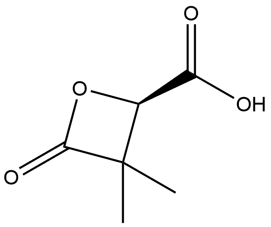 2-Oxetanecarboxylic acid, 3,3-dimethyl-4-oxo-, (2R)- Structure