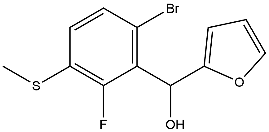 (6-bromo-2-fluoro-3-(methylthio)phenyl)(furan-2-yl)methanol Struktur
