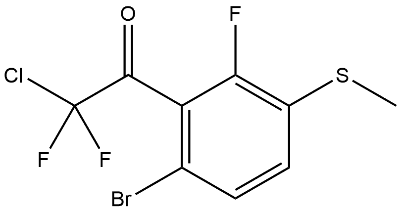 1-(6-bromo-2-fluoro-3-(methylthio)phenyl)-2-chloro-2,2-difluoroethanone Struktur