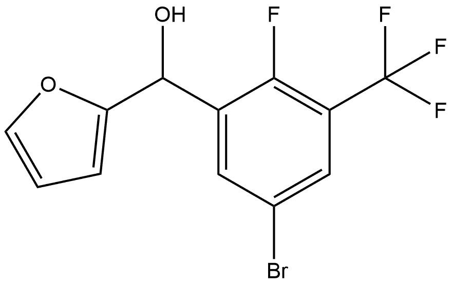 (5-bromo-2-fluoro-3-(trifluoromethyl)phenyl)(furan-2-yl)methanol Struktur