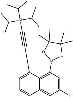 1,3,2-Dioxaborolane, 2-[3-fluoro-8-[2-[tris(1-methylethyl)silyl]ethynyl]-1-naphthalenyl]-4,4,5,5-tetramethyl- Struktur