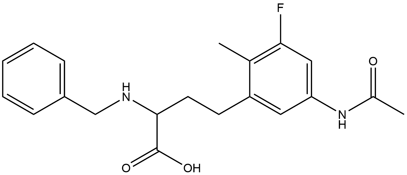 4-(5-acetamido-3-fluoro-2-methylphenyl)-2-(benzylamino)butanoic acid Structure