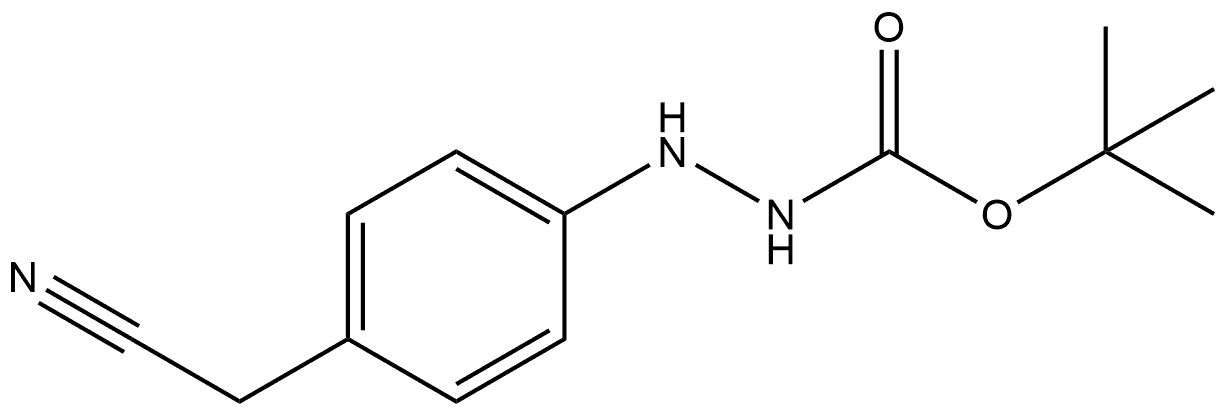 Hydrazinecarboxylic acid, 2-[4-(cyanomethyl)phenyl]-, 1,1-dimethylethyl ester Structure