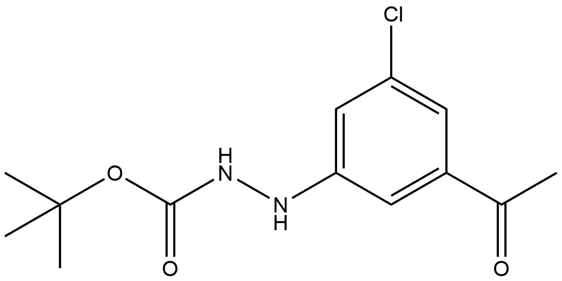 Hydrazinecarboxylic acid, 2-(3-acetyl-5-chlorophenyl)-, 1,1-dimethylethyl ester Structure