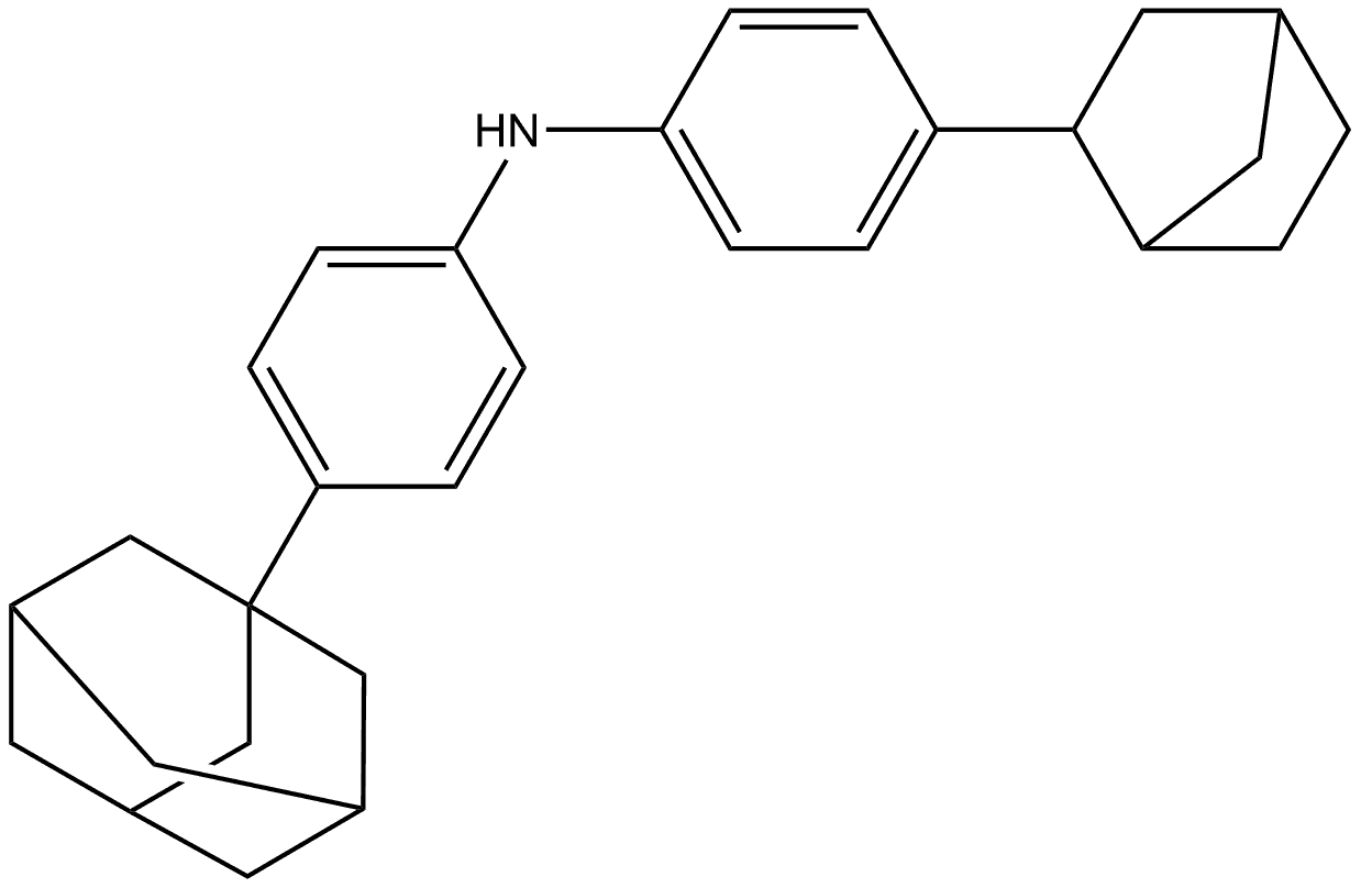 Benzenamine, N-(4-bicyclo[2.2.1]hept-2-ylphenyl)-4-tricyclo[3.3.1.13,7]dec-1-yl-|4-(金刚烷-1-基)-N-(4-(双环庚-2-))胺