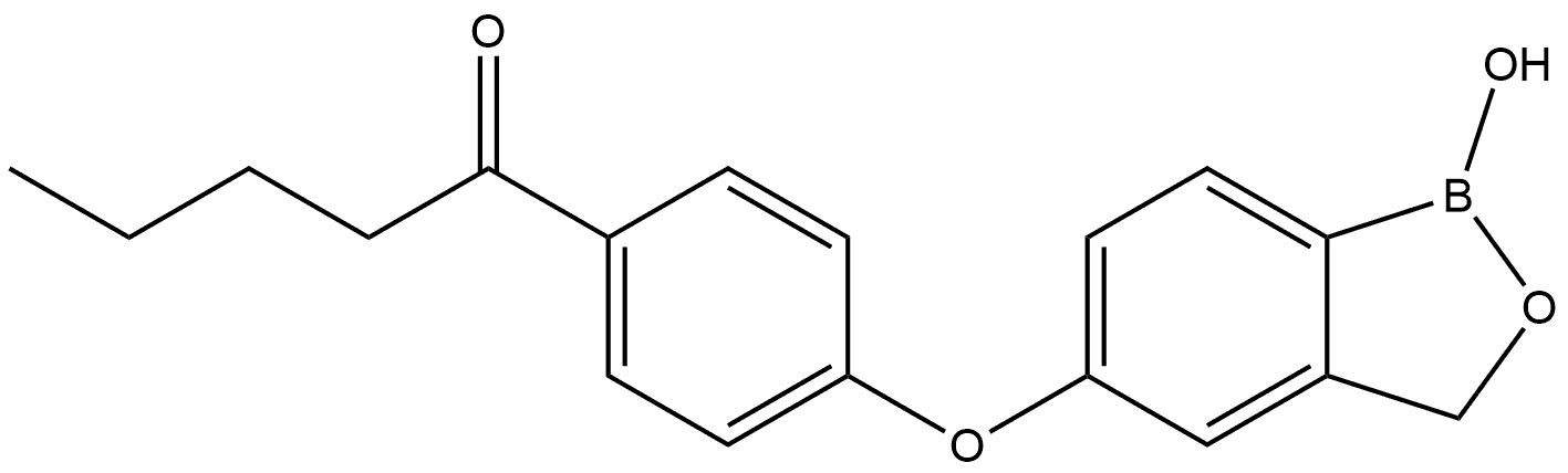 1-Pentanone, 1-[4-[(1,3-dihydro-1-hydroxy-2,1-benzoxaborol-5-yl)oxy]phenyl]- Structure