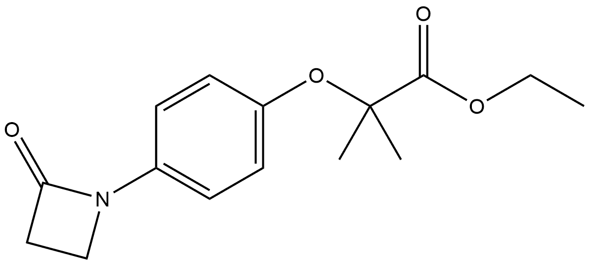 Propanoic acid, 2-methyl-2-[4-(2-oxo-1-azetidinyl)phenoxy]-, ethyl ester Structure