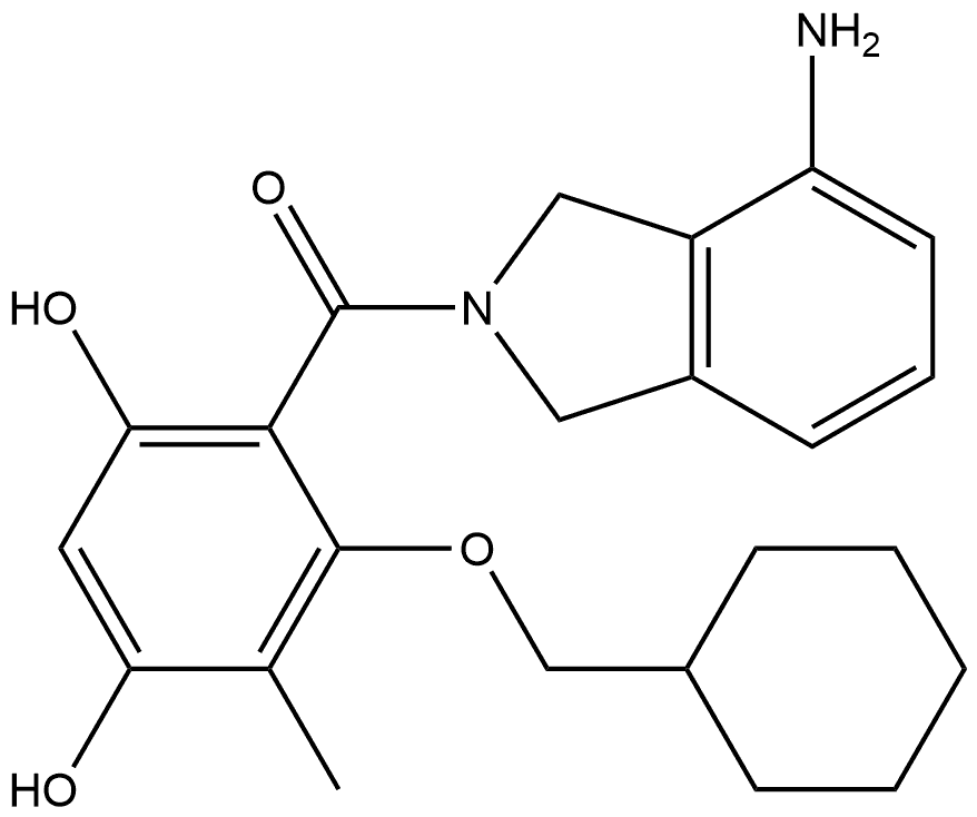 Methanone, (4-amino-1,3-dihydro-2H-isoindol-2-yl)[2-(cyclohexylmethoxy)-4,6-dihydroxy-3-methylphenyl]- Structure