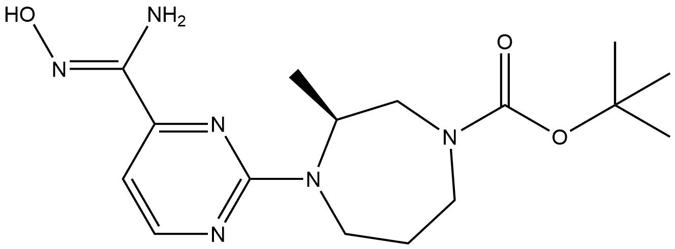 tert-butyl (3S)-4-[4-(N'-hydroxycarbamimidoyl)pyrimidin-2-yl]-3-methyl-1,4-diazepane-1-carboxylate Struktur
