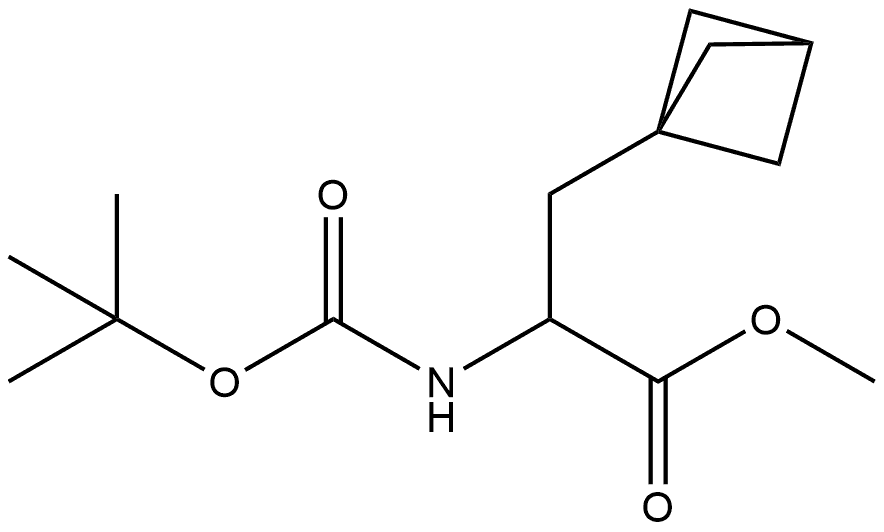 Bicyclo[1.1.1]pentane-1-propanoic acid, α-[[(1,1-dimethylethoxy)carbonyl]amino]-, methyl ester 结构式