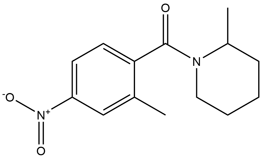 (2-methyl-4-nitrophenyl)(2-methylpiperidin-1-yl)methanone 结构式