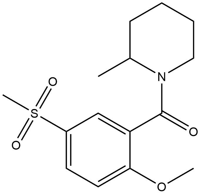 Methanone, [2-methoxy-5-(methylsulfonyl)phenyl](2-methyl-1-piperidinyl)- Struktur