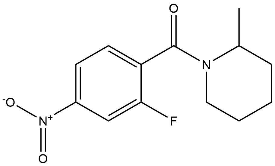 (2-fluoro-4-nitrophenyl)(2-methylpiperidin-1-yl)methanone 结构式