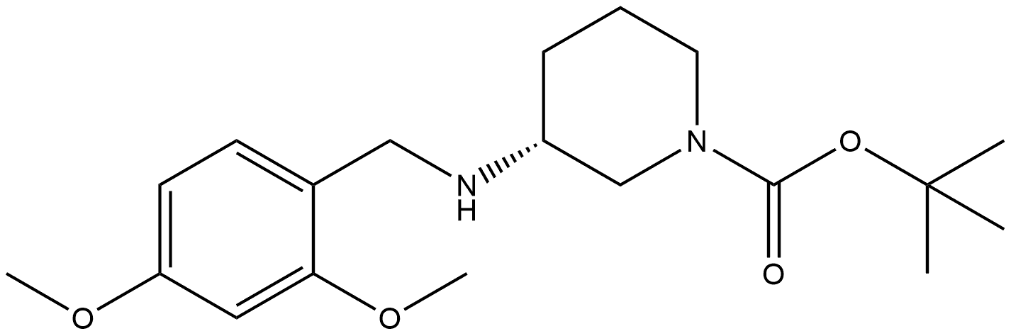 (R)-3-((2,4-二甲氧基苄基)氨基)哌啶-1-甲酸叔丁酯, 2946691-00-3, 结构式