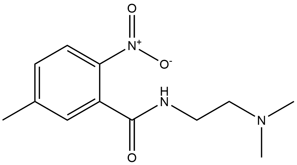N-(2-(dimethylamino)ethyl)-5-methyl-2-nitrobenzamide 结构式