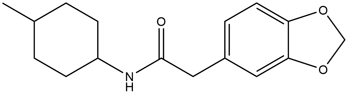 1,3-Benzodioxole-5-acetamide, N-(4-methylcyclohexyl)- 结构式
