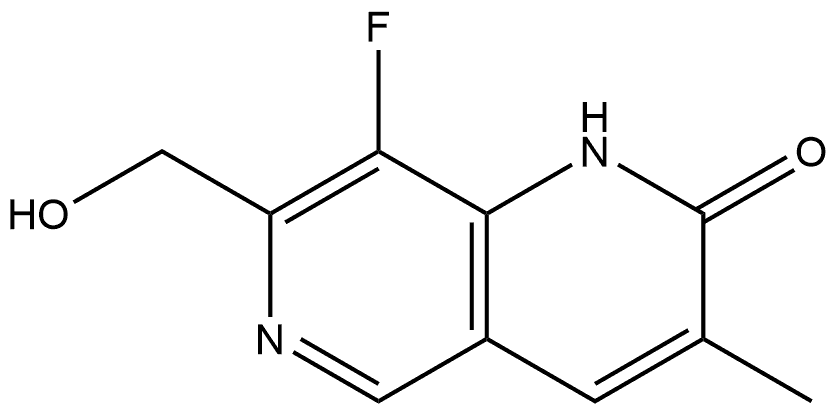 8-氟-7-(羟甲基)-3-甲基-1,6-萘啶-2(1H)-酮 结构式