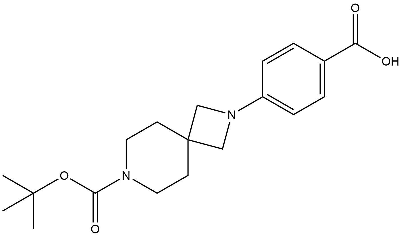 2,7-Diazaspiro[3.5]nonane-7-carboxylic acid, 2-(4-carboxyphenyl)-, 7-(1,1-dimethylethyl) ester Struktur