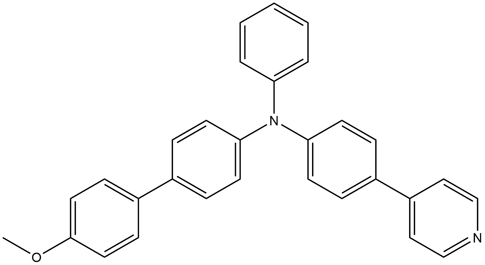 4'-methoxy-N-phenyl-N-(4-(pyridin-4-yl)phenyl)-[1,1'-biphenyl]-4-amine 结构式