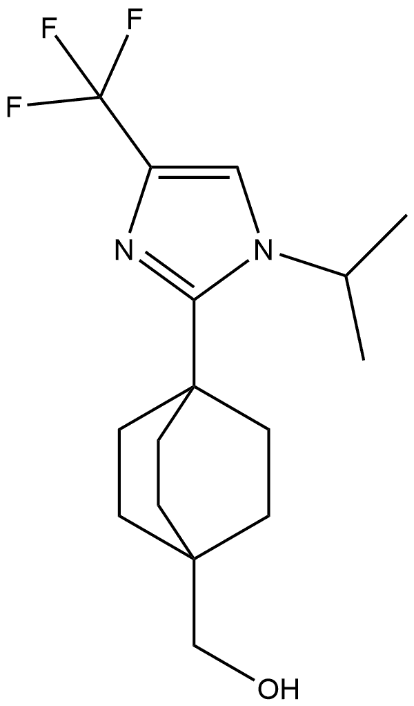 (4-(1-isopropyl-4-(trifluoromethyl)-1H-imidazol-2-yl)bicyclo[2.2.2]octan-1-yl)methanol 结构式