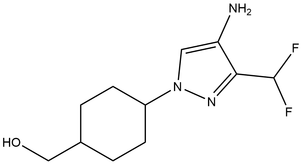 (4-(4-氨基-3-(二氟甲基)-1H-吡唑-1-基)环己基)甲醇, 2963775-55-3, 结构式