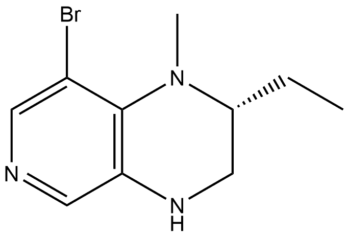 (R)-8-溴-2-乙基-1-甲基-1,2,3,4-四氢吡啶并[3,4-B]吡嗪 结构式