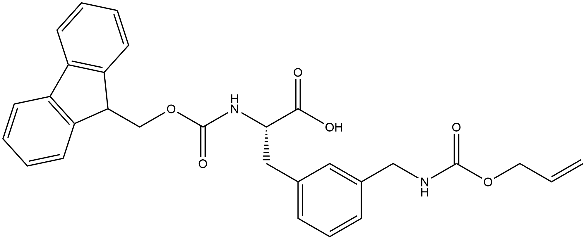 L-Phenylalanine, N-[(9H-fluoren-9-ylmethoxy)carbonyl]-3-[[[(2-propen-1-yloxy)carbonyl]amino]methyl]- Structure