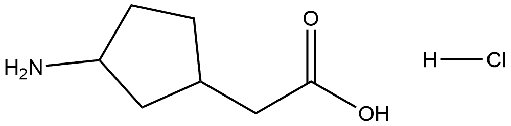 Cyclopentaneacetic acid, 3-amino-, hydrochloride (1:1) 结构式