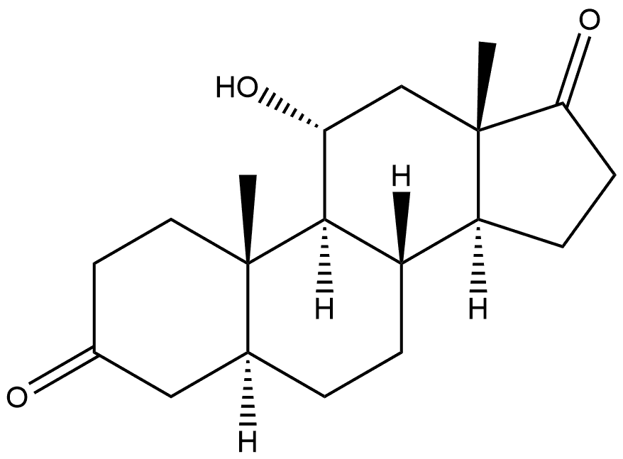 Androstane-3,17-dione, 11-hydroxy-, (5α,11α)- 结构式