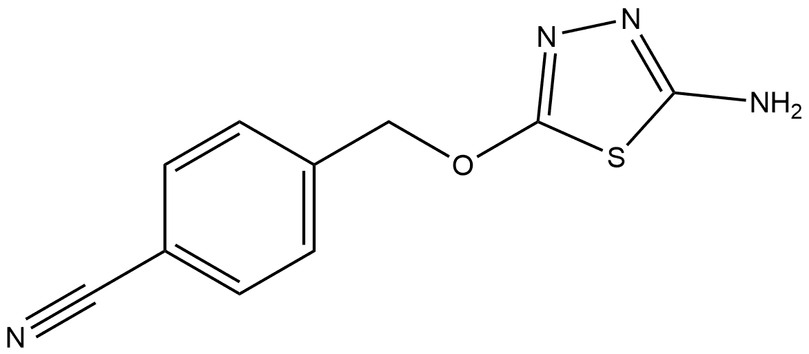 Benzonitrile, 4-[[(5-amino-1,3,4-thiadiazol-2-yl)oxy]methyl]- Structure
