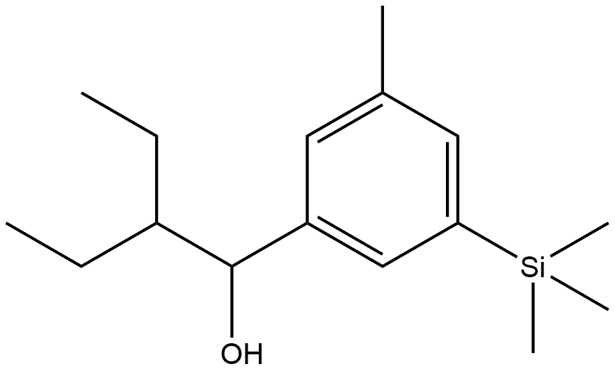 2-ethyl-1-(3-methyl-5-(trimethylsilyl)phenyl)butan-1-ol Structure