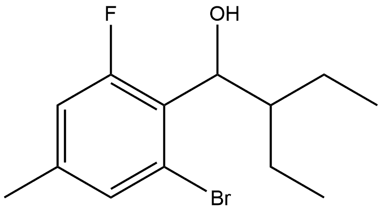 1-(2-bromo-6-fluoro-4-methylphenyl)-2-ethylbutan-1-ol Structure
