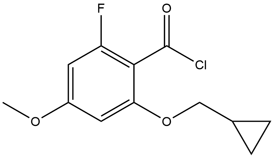 2-(cyclopropylmethoxy)-6-fluoro-4-methoxybenzoyl chloride Structure