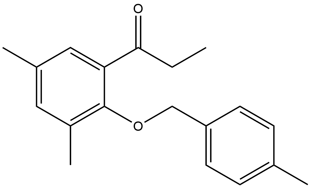 1-(3,5-dimethyl-2-((4-methylbenzyl)oxy)phenyl)propan-1-one 结构式