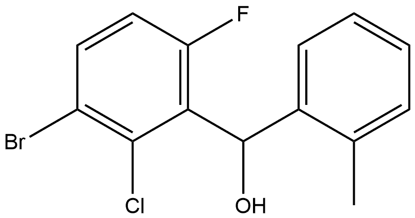 (3-bromo-2-chloro-6-fluorophenyl)(o-tolyl)methanol 化学構造式