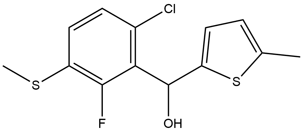 (6-chloro-2-fluoro-3-(methylthio)phenyl)(5-methylthiophen-2-yl)methanol 结构式