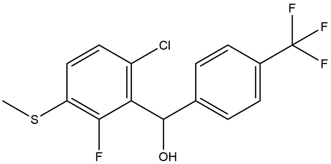 (6-chloro-2-fluoro-3-(methylthio)phenyl)(4-(trifluoromethyl)phenyl)methanol Structure