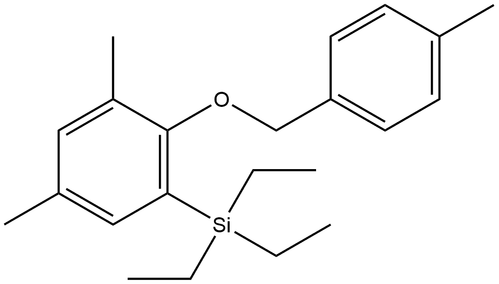 (3,5-dimethyl-2-((4-methylbenzyl)oxy)phenyl)triethylsilane Structure